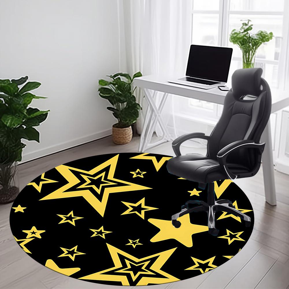 1pc Stars Night Office Round Area Rug, Indoor Mat Suitable ForOffice, Under Office Chairs Bedroom Living Room Home Decor T204