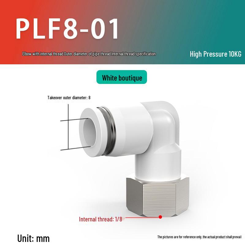 Quick Connect Pneumatic Hose Elbow Fitting with Internal Thread PLF Series (4/6/8/10-01/02/03)