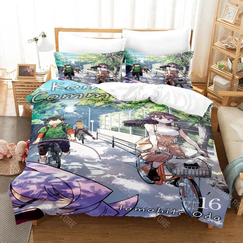 3D Print Komi Cant Communicate Bedding Set Single Twin Full Queen King Size Bed Set Aldult Kid Bedroom Anime Bed Sheet Set