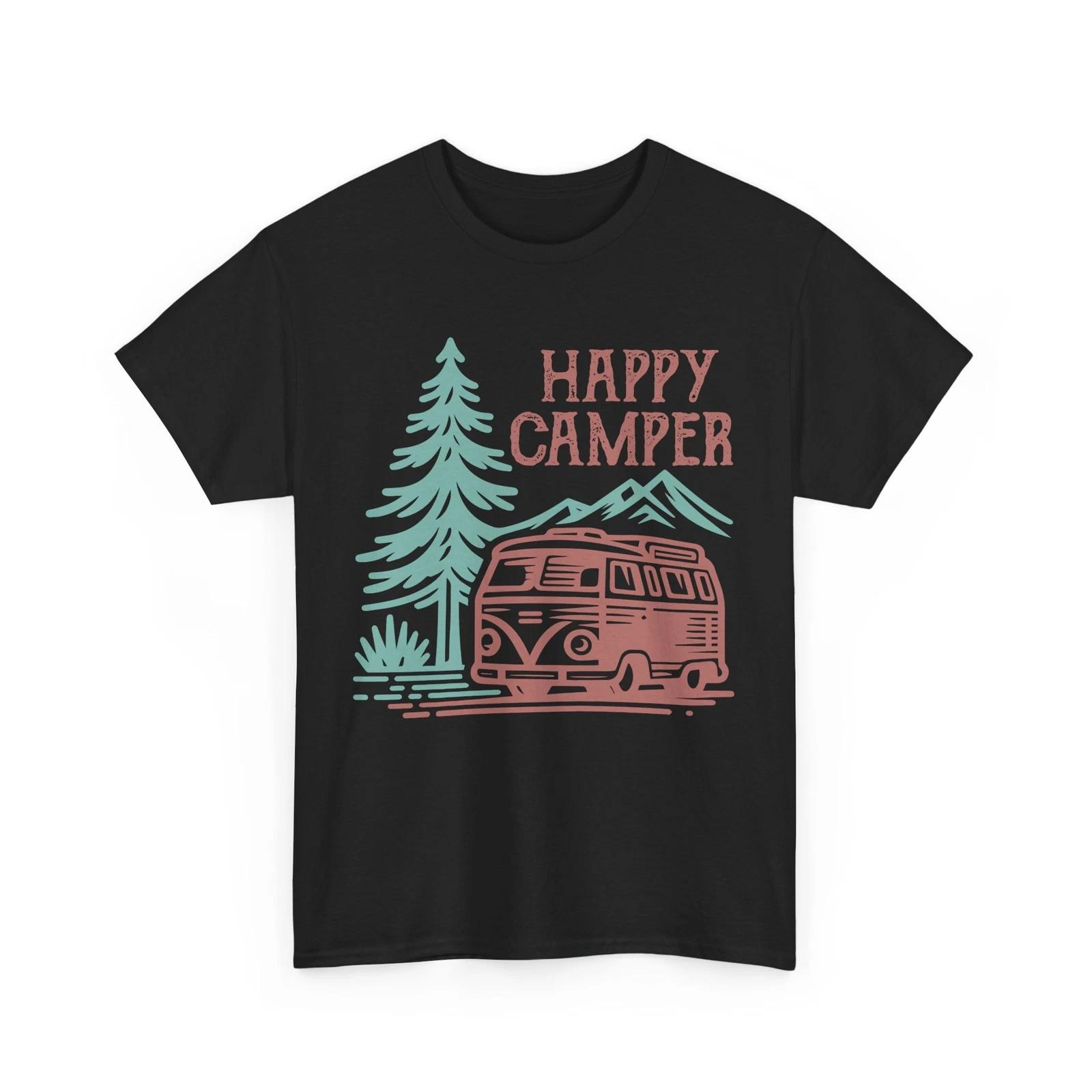 Hiking T-Shirt | Mountain Adventure Tee | happy camper Shirt L