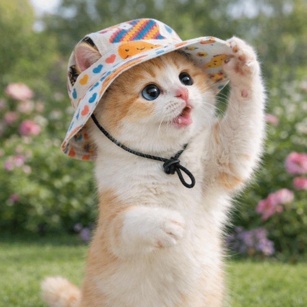 Ear Exposed Dog Fisherman Hat Adjustable Dog Sunscreen Hat Fashion Pet Sun Hat  Beach Activities