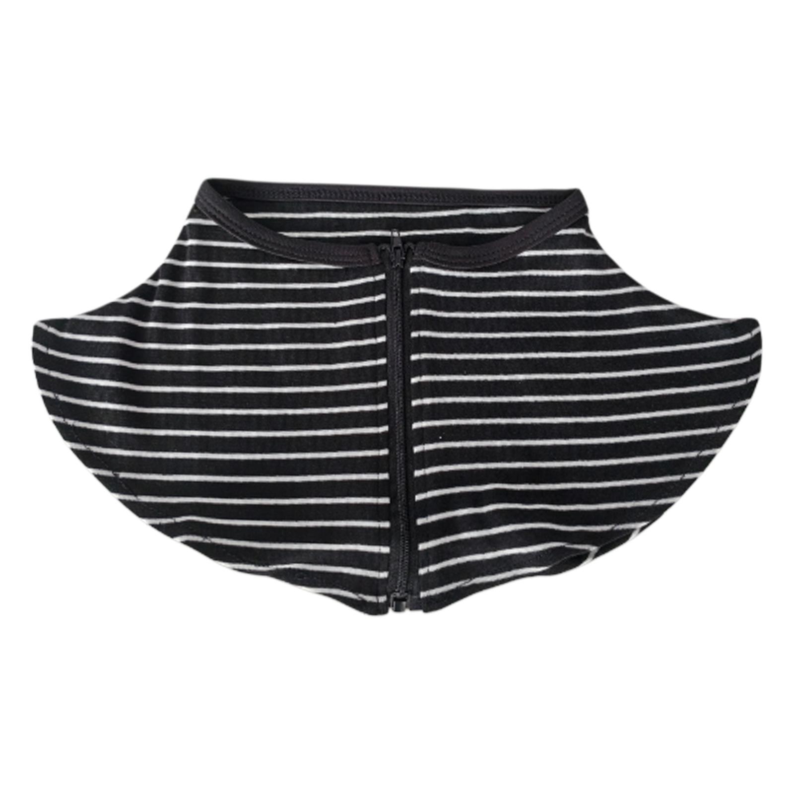 

Модный полосатый съемный искусственный воротник шарф аксессуар для женщин защита от солнца на молнии ложный воротник шаль накидка 3