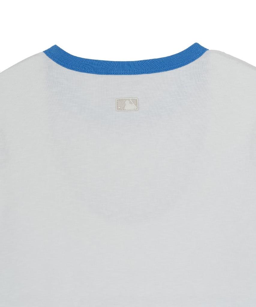 Emelbi Women'S Varsity Lettering Slim Slub Ringer T-Shirt Ny (White)