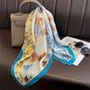 Luxury Silk Square Scarf For Women, 70cm, Fashionable Print, Satin Hair Ribbons, Bandana, Shawl, New