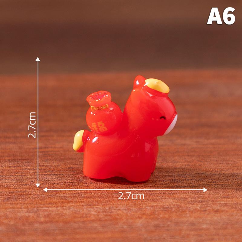

Chinese New Year Zodiac Horse Figurine - Lucky Fortune Decorative Mini Statues for Home Tabletop Festival Ornament (6 Styles)