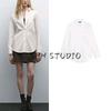 MD Spring New Women's Clothing French-Style High-Intelligence-Sensing and Diligent Wind Pure Cotton Lapel Long Sleeve Shirt Tops 5169869