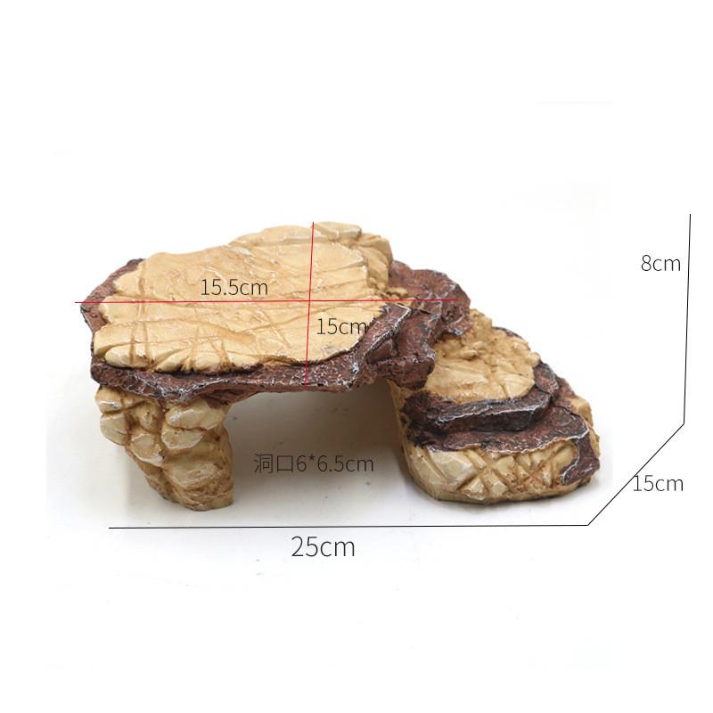 Aquarium Turtle Tank Decoration Terrace Artificial Resin Rock Stone Shelter Ornament Reptile Resting for Fish Frogs Turtles