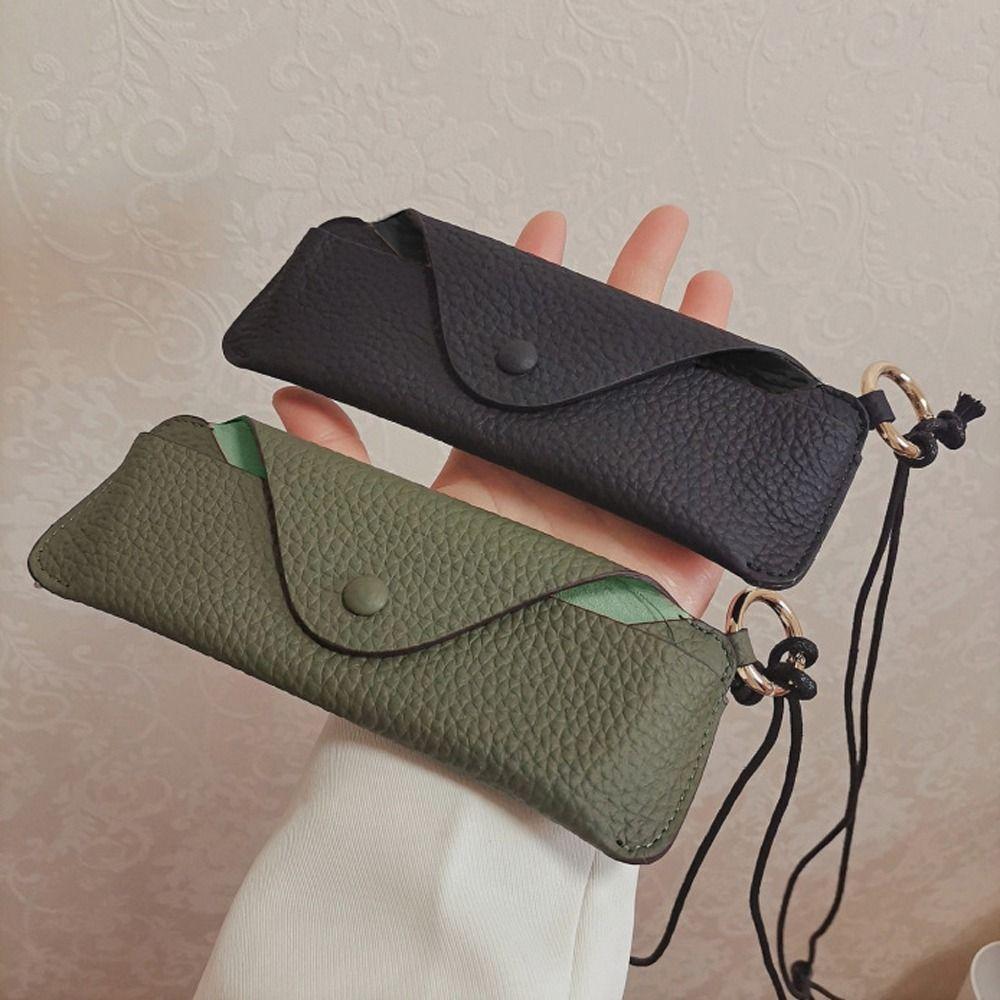 Eyewear Protective Case Sunglasses Storage Bag PU Leather Glasses Case Hanging Eyeglasses Holder