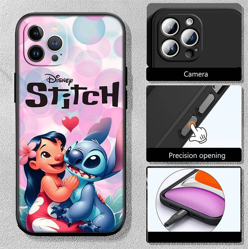 MH84 Lilo Stitch Phone Shell Case for iPhone 7 8 11 12 13 14 15 16 17 16E XS Pro Max XR X SE Air
