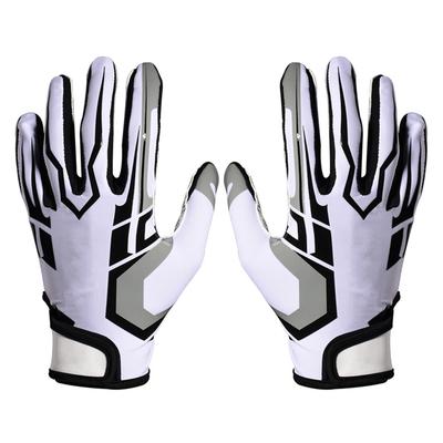 Guanti da Calcio Bianchi Antiscivolo Grip in Silicone Guanto da Ricevitore Sportivo Traspirante Polso Regolabile
