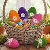 Foam Large Plush Egg Colorful Easter Party Decoration Flocked Easter Eggs  Easter Basket