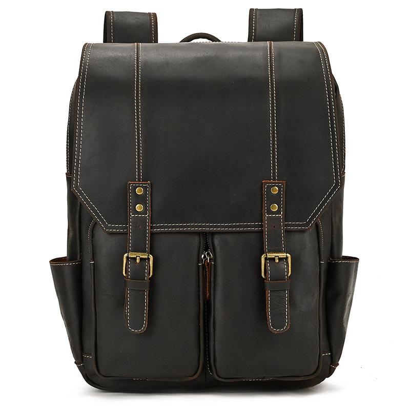 Vintage Men's Backpack Crazy Horse Leather Backpack