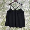 Women V Neck Lace Trim Spaghetti Strap Tank Top Lightweight Loose Fit Summer Casual Blouse Soft Fabric Sleeveless Shirt