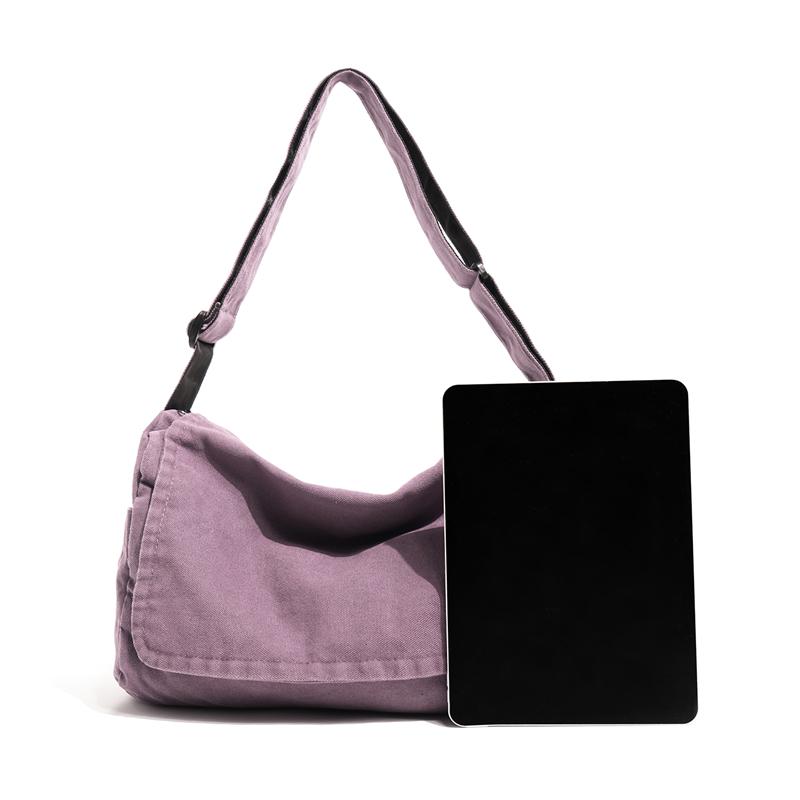 Canvas Bag Unisex Crossbody Bag Student Class Shoulder Messenger Bag