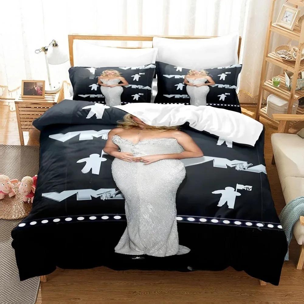 3D Print Sabrina Carpenter Bedding Set Duvet Cover Pillowcase Adult Boy Girl Bedroom Decoration Gift Single Double Size Gift