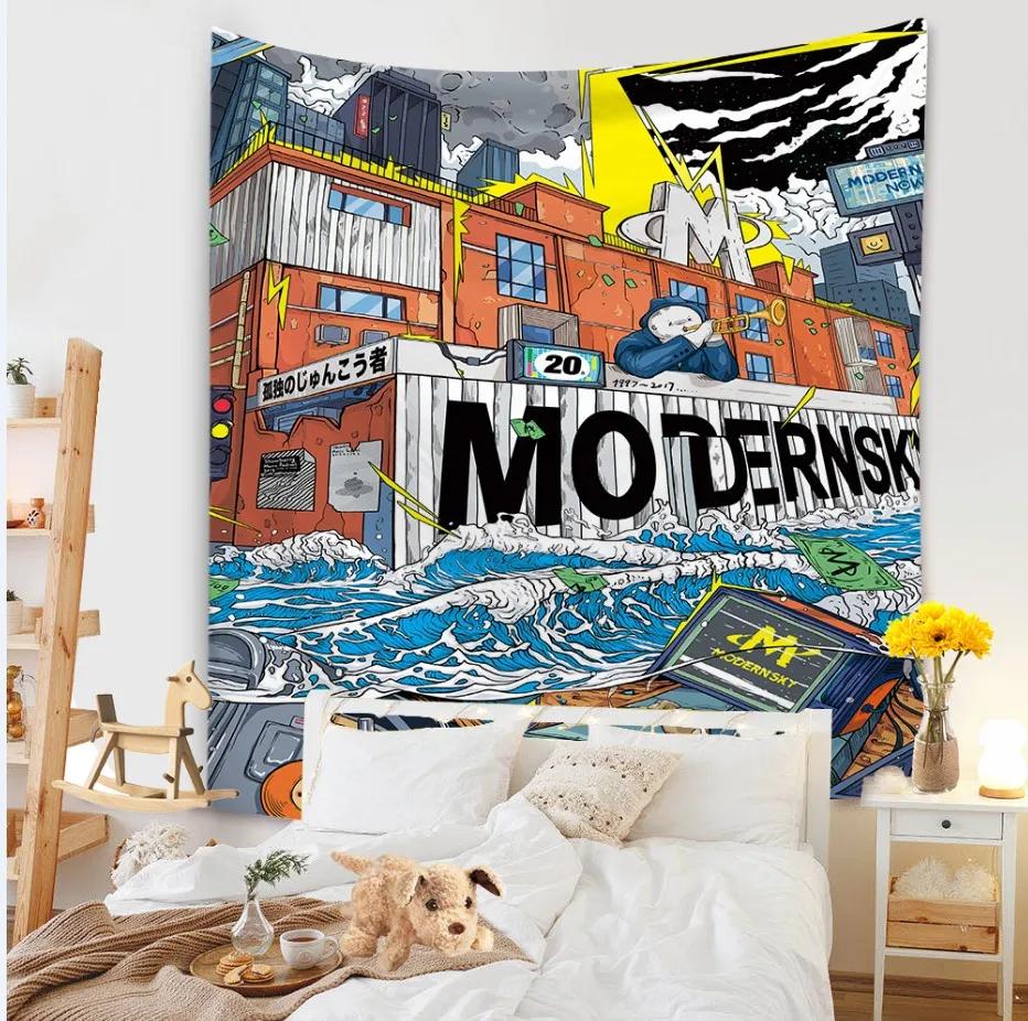 Tapiserie Fundal Sufragerie Murală Covorașă Plajă Decorare Acasă Agățat de perete cu caracter simplu și proaspăt