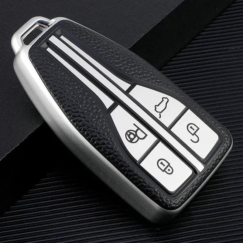 Car Key Case Cover For Hongqi HS5 H5 H9 HS7 H7 L5 HS3 L9 Car Holder Car-Styling Accessories Shell Colorful TPU+Leather 4 Buttons