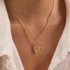 Youthway 18K Gold PVD Plated Round Zircon Necklace For Women New Stainless Steel Waterproof Necklace Party Jewelry Gifts