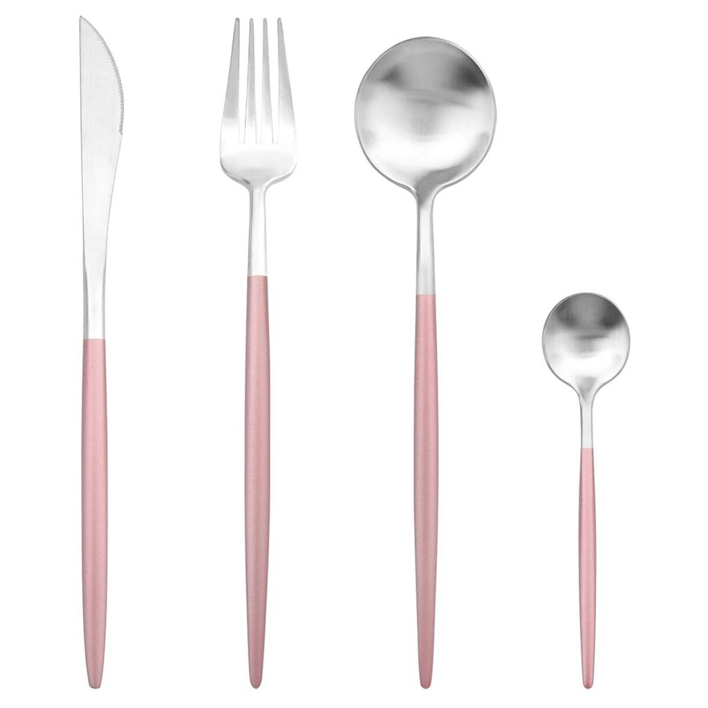 4Pcs/Set Matte Gold Dinnerware 18/10 Stainless Steel Cutlery Set Knife Fork Coffee Spoon Tableware Kitchen Silverware Flatware