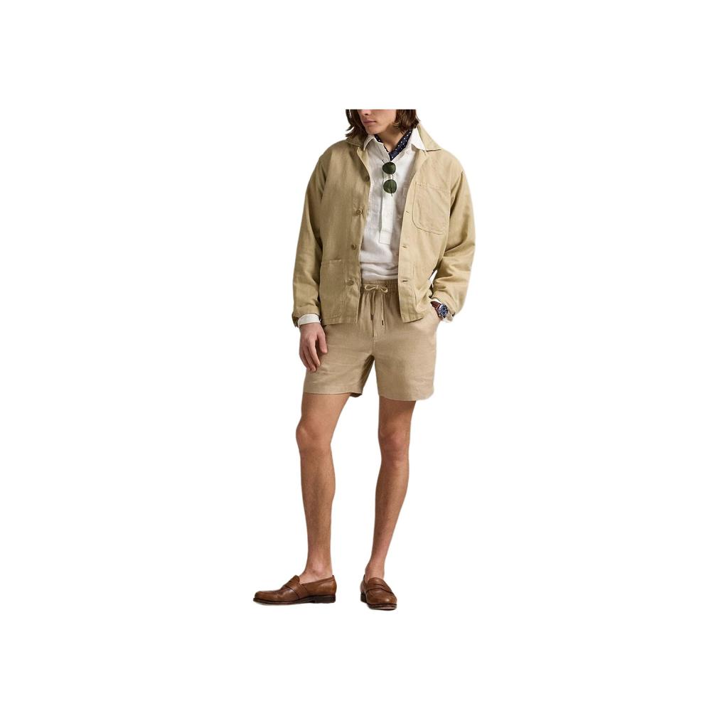Polo Ralph Lauren Solid Loose Fit Three-Quarter Casual Shorts Men Shorts Beige 710958586-002