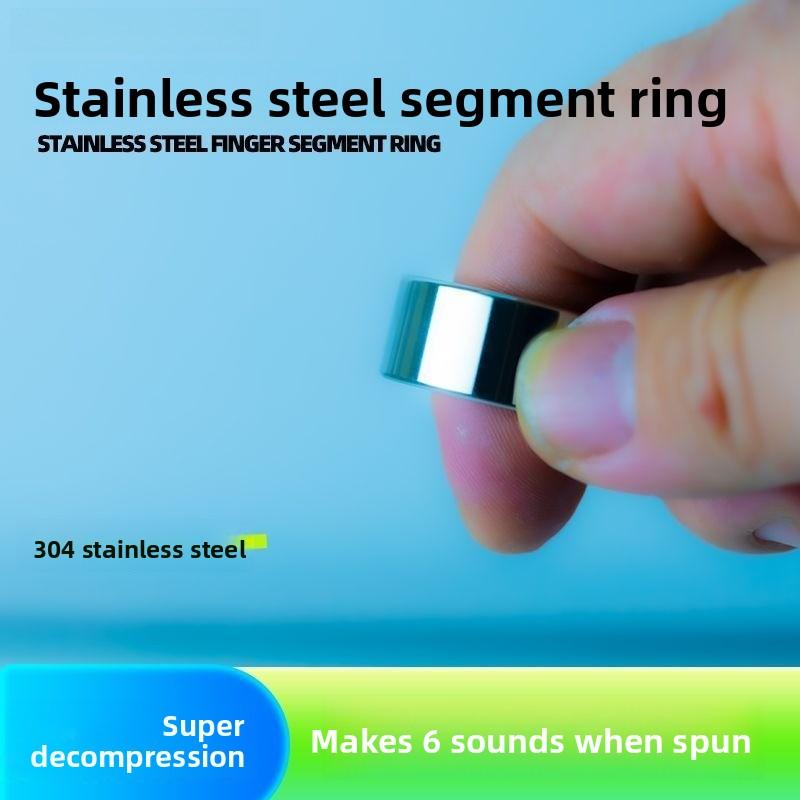 Stainless Steel Paragraph Ring Finger Gyro Finger Warp Wheel Decompression Ring Numerical Control Seiko