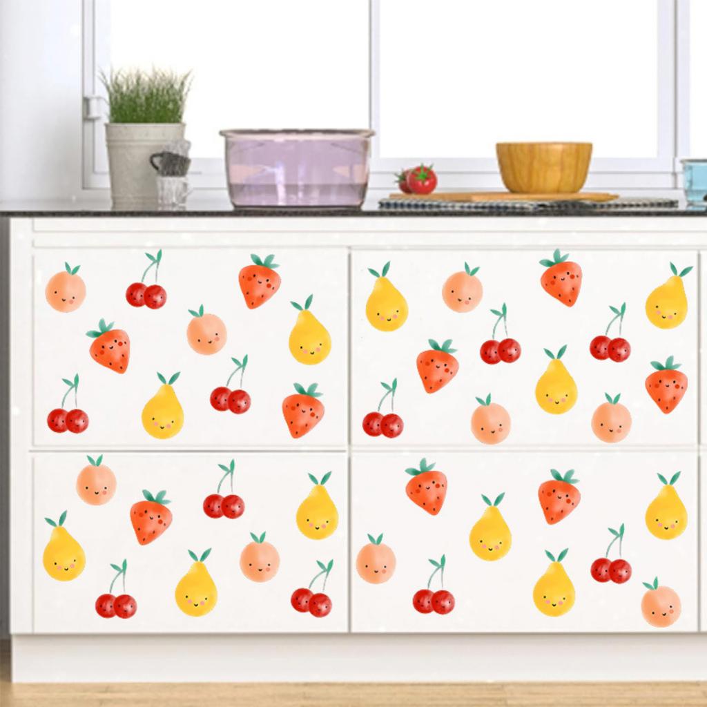 Wall Stickers Strawberry Self-Adhesive Peel and Stick Decals for Kids Bedroom Living Room Wall Decor