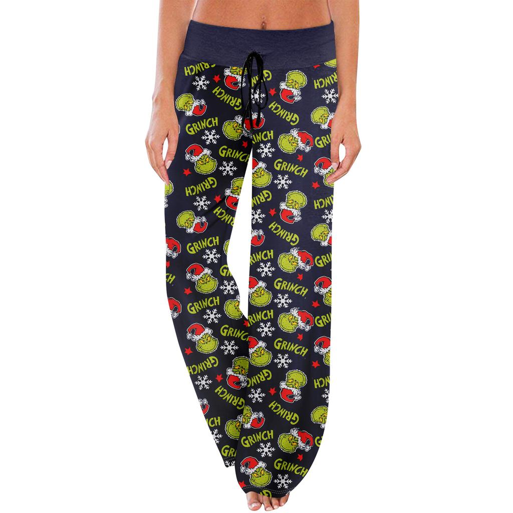 Anime-Pyjamahose, Nachtwäsche, lässige Hose mit Kordelzug und elastischer Taille, bequeme, gerade, lockere Yoga-Hose