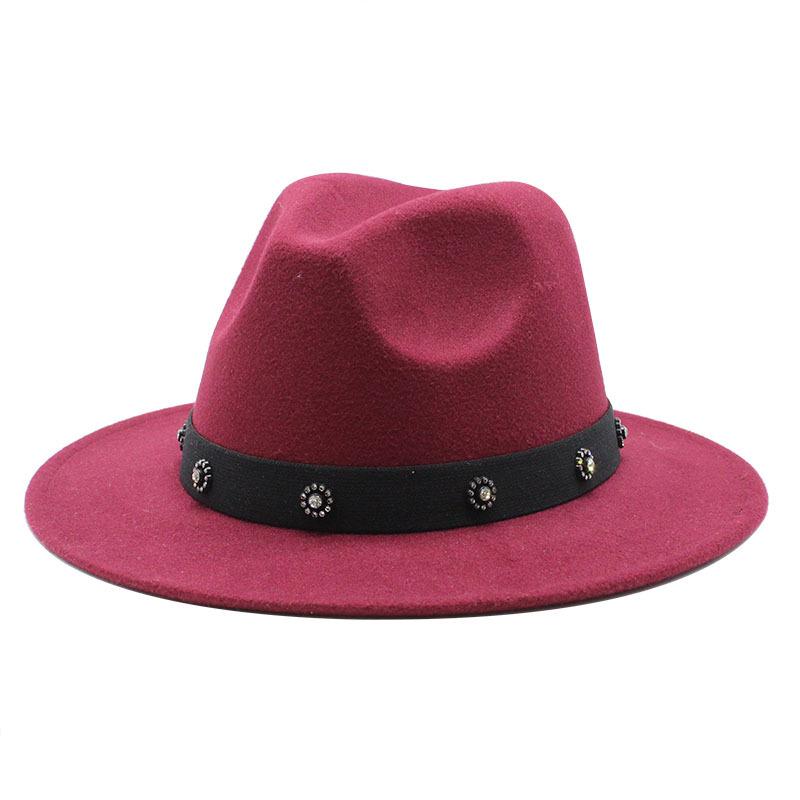 Top Hat British Classic Jazz Hat Wool Hat Big Eaves Hat Flat Edge Jazz Hat