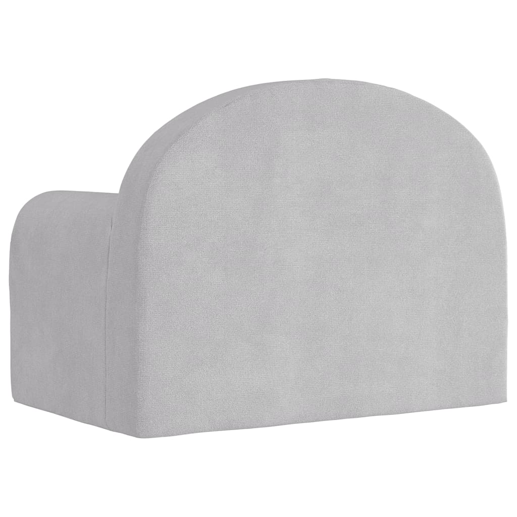 Vidaxl Children's Sofa, Light Grey, Soft Plush