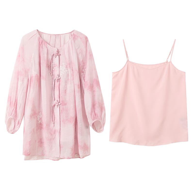 Sancai 2025 Spring Cherry Blossom Loose Blouse
