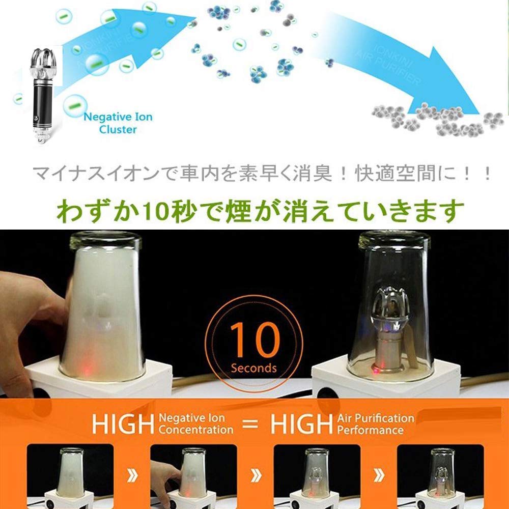 Car Air Purifier, Plug In Cigarette Lighter Socket, Ion Generator, Ultra Compact, Breaks Down