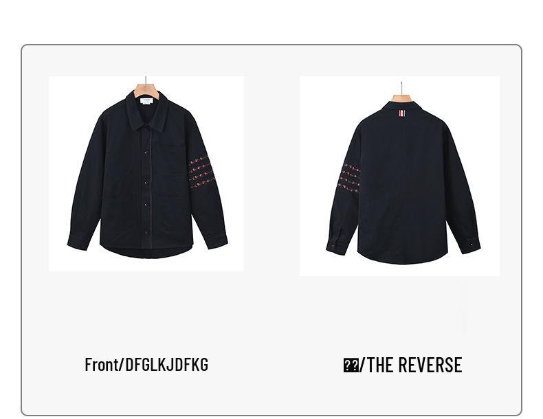 TB BROWIN 2025 Men's Embroidered Shirt Collar Jacket - Autumn/Winter Casual Wear