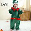 Soft Fleece Baby Christmas Outfit Kids Flannel Onesie, Santa Claus Costume Pajamas for Boys Girls, Jumpsuit Warm Holiday Party Sleepwear with Two Way