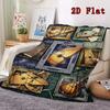 Musical Instruments Frames 2D Flat Pattern Flannel Blanket, High Quality All Seasons, Home Decor, Warmth and Comfort, Perfect for Christmas Gifts.