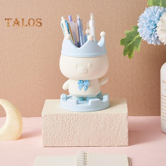 Pen Holder Cartoon Pig Design Desk Organizer Multi-functional Makeup Brush Storage Holder for Home School Office Supplies