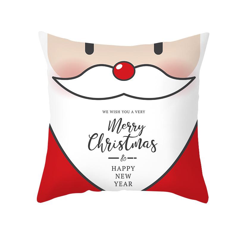 Christmas Pillow Case Wish Cartoon Print Peach Skin Christmas Pillow Home Sofa Cushion