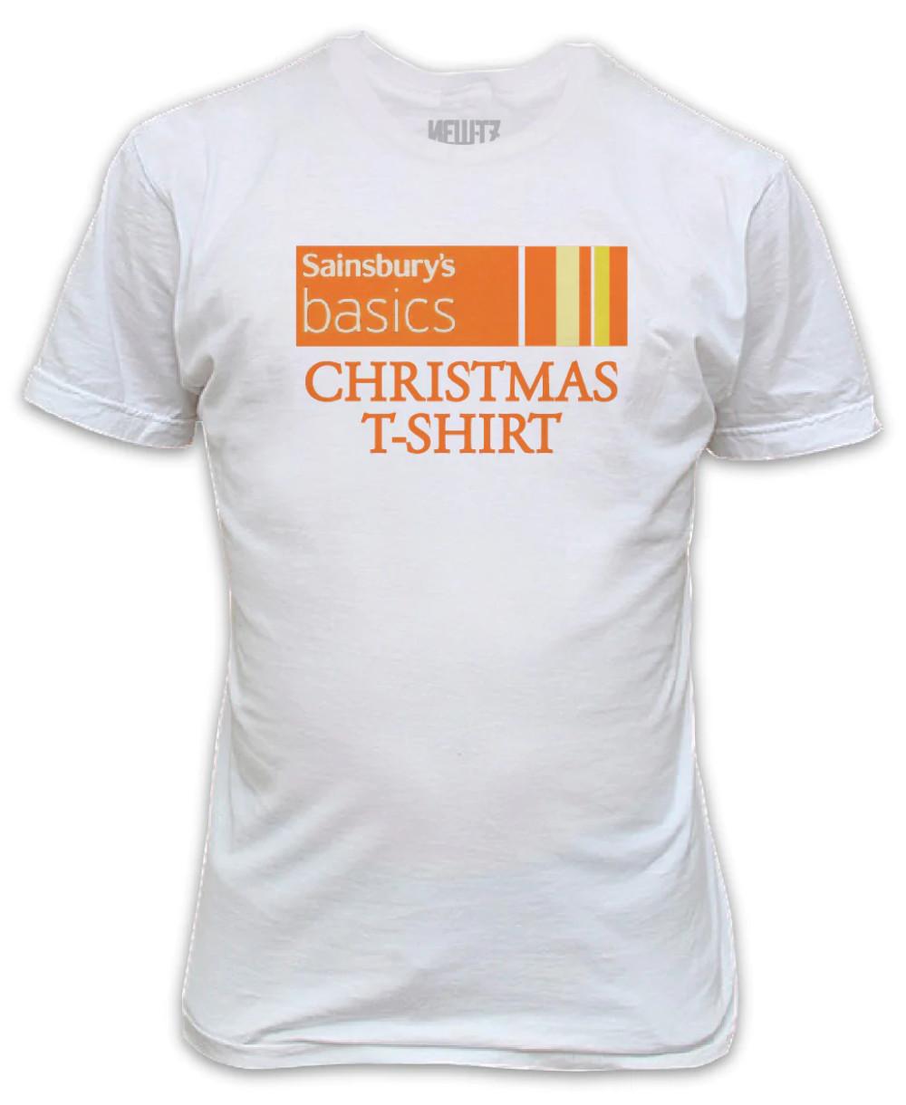 

Sainsburys Basics Christmas T-Shirt Bargain Design Funny Present Gift Secret S L