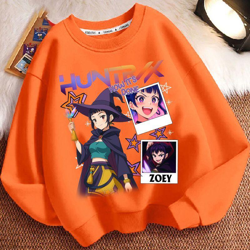 Children's Fashion KPOP Witch Hunt Team Hoodies for Autumn and Winter, Casual Tops for Boys and Girls