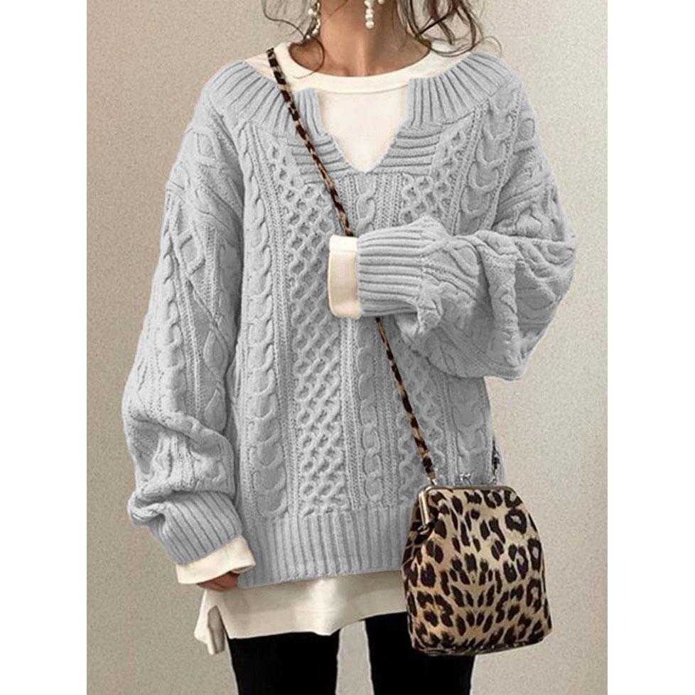 Autumn Winter Women Warm Long Sleeve Half Open Collar Tops Knitted Sweater Retro Office Lady Jumpers Pullovers Knit Sweater