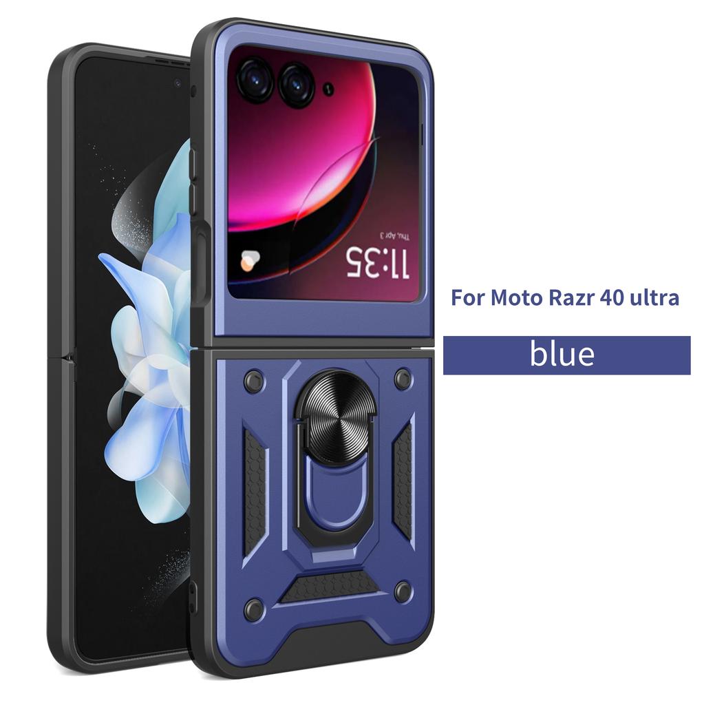 For Motorola Razr 40 Ultra Case Moto Razr 40 Ultra Cover Magnetic Ring Holder Armor Phone Case Slide Camera Protect Back Cover
