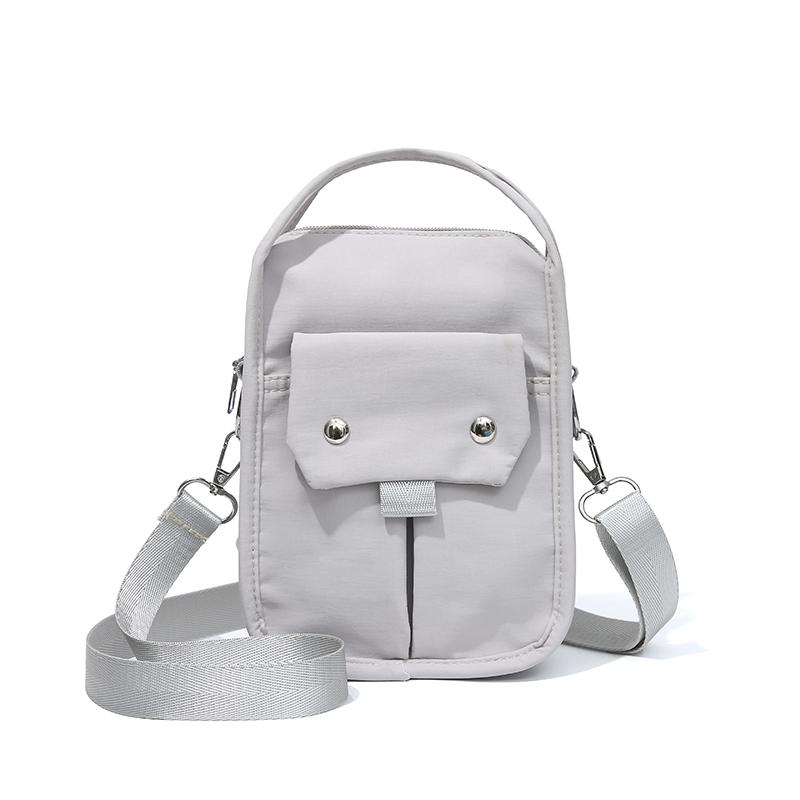 Women's Nylon Handbag Solid Color Mobile Phone Bag Multi-functional Shoulder Crossbody Bag