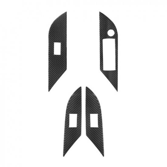 4Pcs Carbon Fiber Interior Door Control Cover Trim For Toyota Hilux Type B