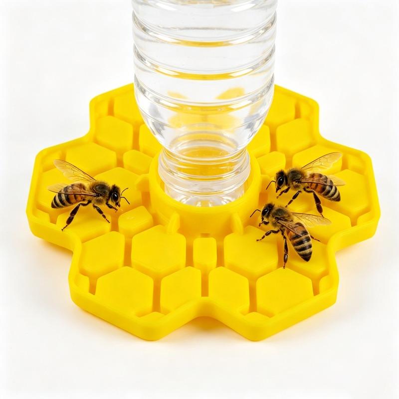 2/1pcs Bee Water Feeder with Perch Safe Honeybee Drinking Station for Garden Patio Beekeeping Supplies Small-Hole Honeycomb Tray