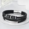 Braided Leather Men Bracelet Magnetic Clasp Trendy Hand Chain Fashion Jewelry