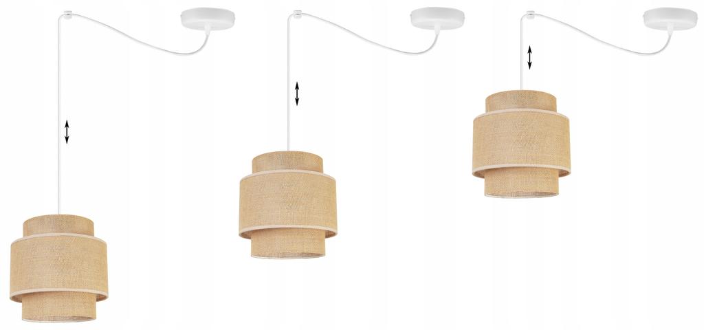 Hanging Lamp, Ceiling Chandelier, Lampshade, Boho Juta