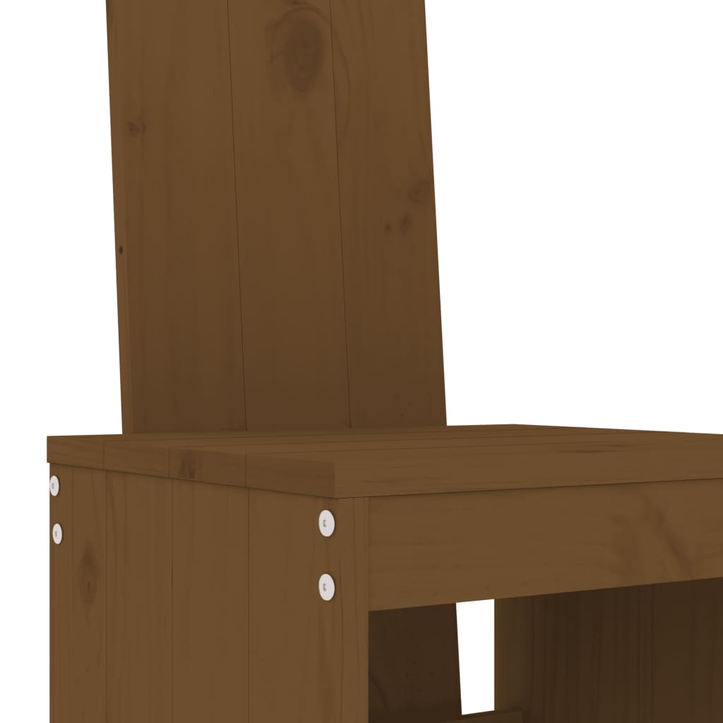 Bar Stool Set of 2 Honey Brown 40 x 42 x 120 cm Solid Pine Wood
