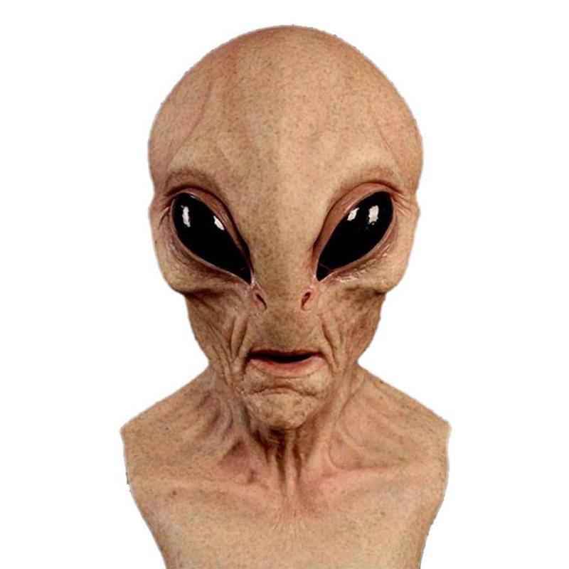 Маска инопланетянина на Хэллоуин, страшная латексная маска, маска на всю голову, реквизит для костюмированной вечеринки на Хэллоуин