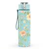 1PC Soft Floral Vintage Print 750ml Color Plastic Sports Water Bottle Leakproof Flip Straw Lid Suitable for Sports Office Home Use