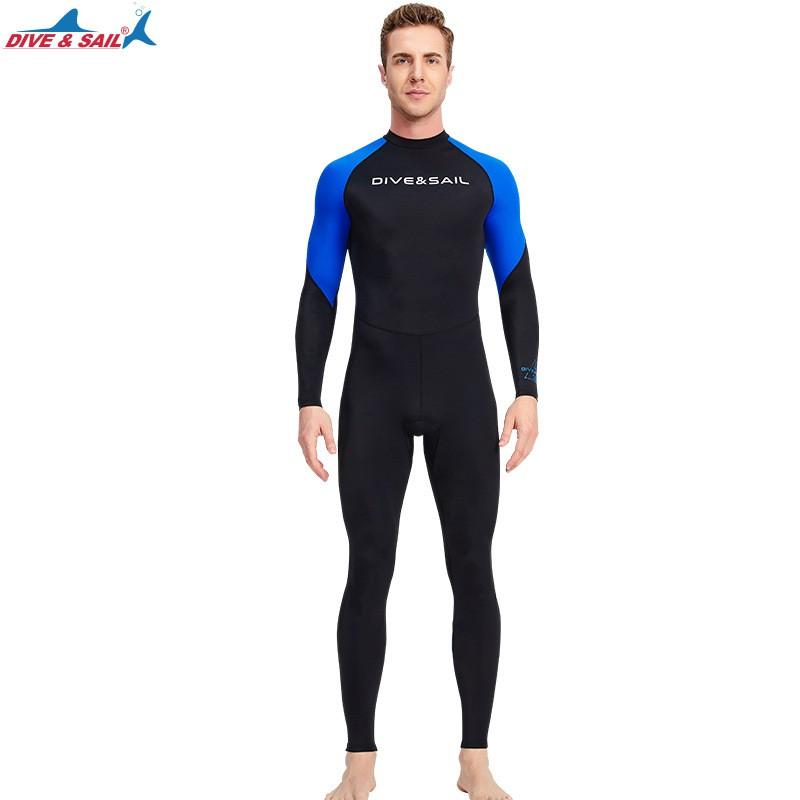

Lycra Diving Suit Men Women Thin Quick-drying Swimming One-piece Waterproof Female Snorkeling Surfing Ice Feeling Sunscreen XL синій