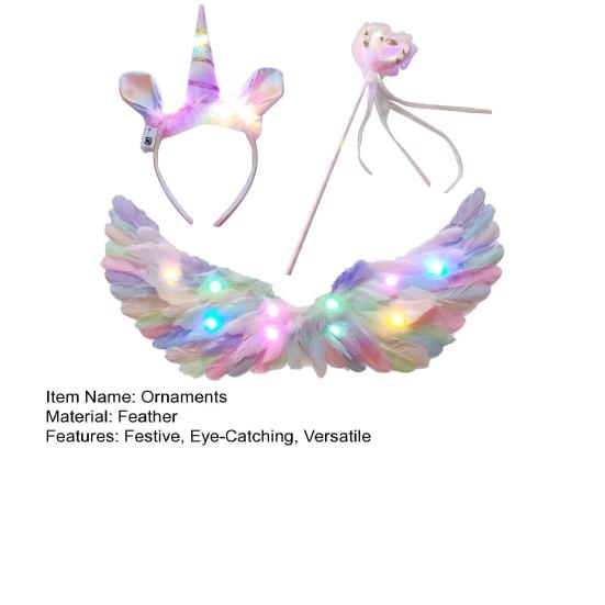 Zářivá čelenka s křídly Elfí víla Svítící hůlka Andělská víla Foto rekvizita Sada pro dívky Rozsvěcující se kostýmový doplněk